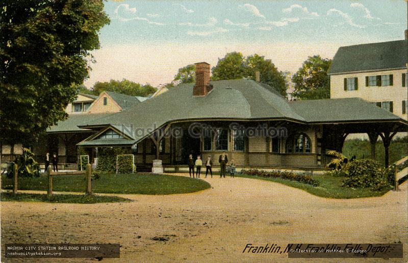 Postcard: Franklin, N.H. Franklin Falls Depot